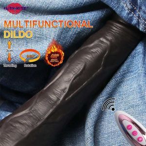 Sex toy massager Adult Massager Realistic Black Dildo Vibrator for Women Heating Telescopic Anal Dildos Silicone Suction Cup Vibrating Penis Toys