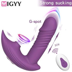 Vuxen massager teleskopisk dildo vibrator klitoris suger sexleksaker för kvinna bärbara trosor vagina stimulator trådlös fjärrsekstoy