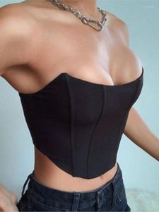 Women's Tanks Ding Curved Chest Wrapped European And American Playful Sexy Style Halter Vest With Navel-neck Slim-fit Jacket