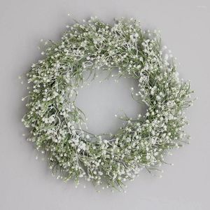 Dekorativa blommor konstgjorda kransbas Gypsophila Flower Farmhouse Garland växter främre dörrvägg hängande för bröllop hem dekoratio z4k6