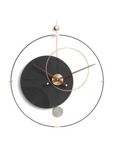 Spanien Nordic Luxury Silent Metal Modern S Wall Decor Large Clock Wood Watch Home Creative Living Room Gift 0110