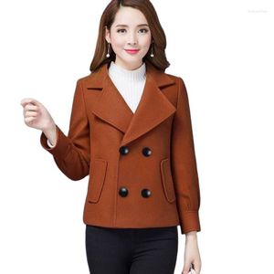 Frauen Wolle 2023 Frühling Herbst Winter Woolen Mantel Kurze Damen Lose Dünne Zweireiher Weibliche Jacke Outwear Frauen