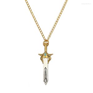 Pendant Necklaces Anime Cartoon She-Ra Charm Necklace Vintage Golden Princess Of Power Sword Choker For Women Jewelry Gifts
