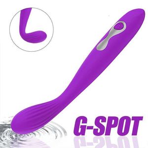 Massageador adulto Vibradores finos de 18 cm para mulheres estimulador de mamilo estimulador vaginal plug plug plugue fêmea masturbadora brinquedos sexuais adultos stick erótico