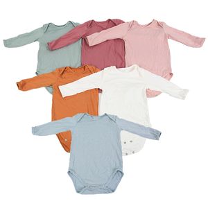 Baby Ropa Bebe Newborn Bodysuit Top Girl Long Sleeve Rompers Clothes Bodysuits Kids New 0-6M Boys Infant Cotton Summer Body Pure Color