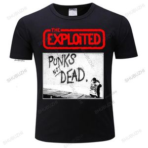 Men's TShirts Mens luxury cotton Teeshirts brand clothing The Exploited PunkS Not Dead TShirt Vintage Black Print T Shirt Funny Top Tees 230110