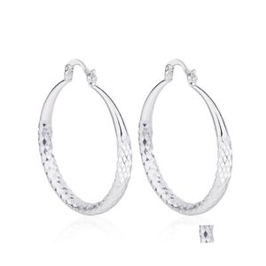 Hoop Huggie 925 Sterling Sier Big Earring Women Lady 5cm Circle Quality Fashion Wedding Beautif Smycken Drop Leverans ￶rh￤ngen OT7H8