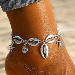 سلسلة أزياء Anklets Huitan for Women Starfish Shell Tortoise Beach Leg Starele