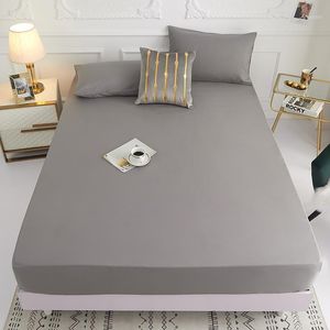 Sheets & Sets Product 1pc Polyester Solid Fitted Sheet Mattress Cover Four Corners With Elastic Band Bed Sheet(need Order Cases)