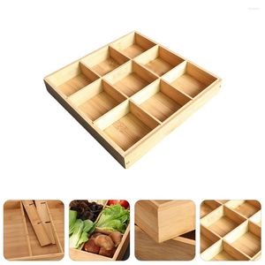 プレートトレイプレート木製サービングボックスフルーツ寿司スナックキャンディーディッシュ分割woodappetizerストレージサイド調味料のコントロールプラッター部分