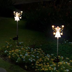 Luci da 2 pezzi per prato solare multifunzionale da esterno, facile montaggio, palo leggero, impermeabile, sicuro, decorazione del festival del patio