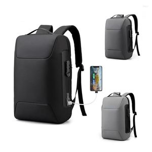 Backpack Shell Design Classic 15.6inch Laptop Men Anti Theft Travel Quality Waterproof USB Charger School