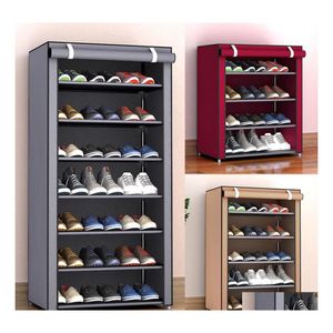 Storage Holders Racks 3/4/5/6/8 Layers Dustproof Assemble Shoes Rack Diy Home Furniture Nonwoven Shoe Shelf Hallway Cabinet Organi Dhedj
