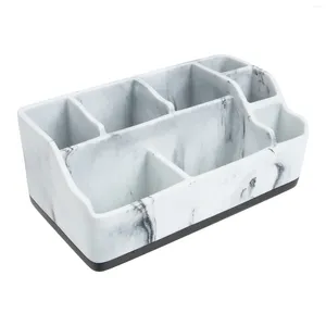 Scatole portaoggetti Porta organizer Scatola per trucco Bagno Cosmeticdesk Desktop Accessori in marmo Cassetto Vanity Display Spazzola per ufficio remoto