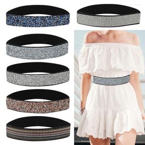 Bälten passar Shining Party Wedding Accessories Elastic Belly Stretch midjeband Bridal midjeband Rhinestone Bälte