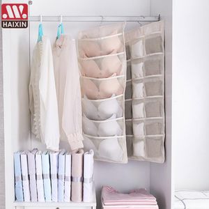 Storage Boxes & Bins 2023 Portable 18 Grid Closet Multi-role Hanging Bag Socks Bra Underwear Rack Hanger Organizer Box Wall-Mount