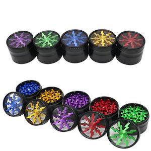 Herb Smoking Grinder Latest Lightning-Shaped Herbal Cutter 63MM 4-layer Spice Cutter Aluminum Alloy Transparent Cigarette Accessories