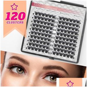 Falsche Wimpern Muselash 120 Cluster Einzelne segmentierte Büschel Mattschwarz Bk Volumen DIY Wimpernverlängerungen Drop Delivery Health Bea Dh5S7