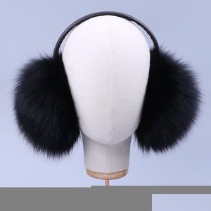 Ear Muffs Winter Women Men Uninsex Warm Real Earmuffs Doublefaced Fur Girls Earlap Tralarge Imitation Lady Plush Muff Fluffy Drop De Dhnxg