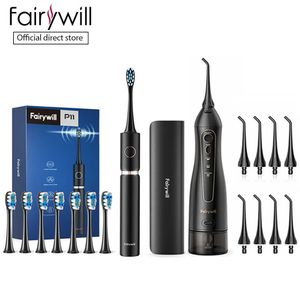 Oral Irrigators Other Hygiene Fairywill 300ML Water Flosser and Toothbrush Portable Dental Irrigator 3 Modes 8 Jet Tips IPX7 Waterproof USB Charged 221215