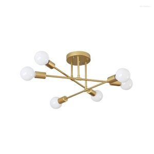 Pendant Lamps Modern Simple E27 Chandelier For Living Room Restaurant Bedroom Lamp Glass Iron Art Hanging Light Fixture Decor