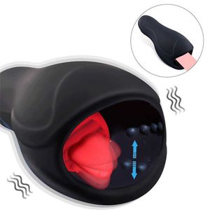 Sex toys Massager Powerful Blowjob Male Masturbator Cup Tongue Licking Glan Stimulation Vibrator Penis Delay Machine Toys