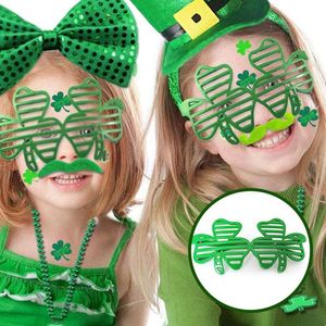 St Patrick Day Party Lucky Green Clover Gözlük Festivali Karnaval Partisi Dekoratif Fotoğraf Props DIY Gözlük