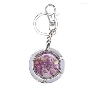 Keychains Keychain / Folding Handbag Hook Bag Door Table Zink Eloy Lily Purple