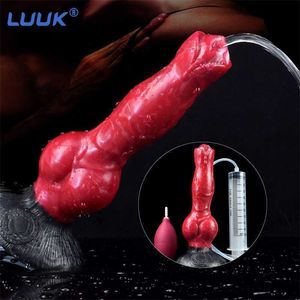 Adult Massager Luuk Silicone Knot Fantasy Dildo Massage for Men and Women Ejaculation Penis with Sucker Anal Plug Game Sex Toys