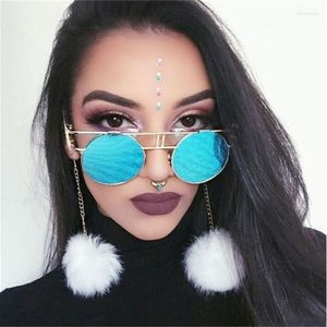 Sonnenbrille Uxury Punk Runde Mehrfarbige Männer Metallrahmen Steampunk Frauen Sonnenbrille Trendprodukt Retro Brille UV400