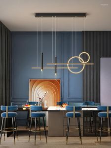 Подвесные лампы современные светодиодные светильники северные висящие минималистские люстры обеденный стол кухонный бар для учебы в помещении