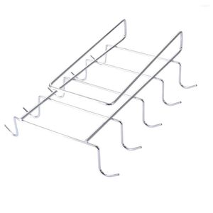 Ganchos 1pcs 10 gancho de aço inoxidável cabide de vidro de vidro de prata porta -copo suspenso suportes para inserir copos de café Organizador de cozinha