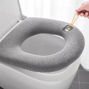 Toalety pokrywa 1PCS z uchwytem do domu Zima zagęszczona polarowa podkładka do prania bidet