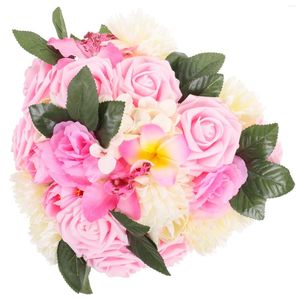 Decorative Flowers Wreath Garland Heart Flower Rose Door Shaped Wreaths Wedding Large Garlands Floral Wreth Front Greenery Spring Realistic