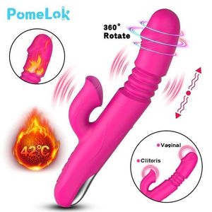 Massaggiatore giocattolo sessuale Massaggiatore per adulti Vibratore riscaldante e allungante per donne 10 modalità Stimolatore della lingua del clitoride Realtà vibratori del dildo Giocattoli femminili Adulti