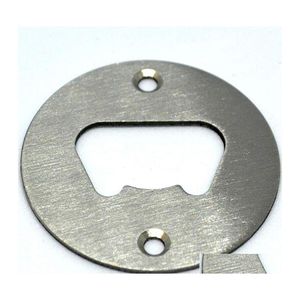 Openers Stainless Steel Bottle Opener Part With Countersunk Holes Round Custom Shaped Metal Strong Polished Bottleopener Insert Wq58 Dhiz9