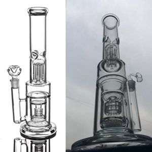 Straight Tube Glass Bong Bubblers Matrix Tire Perc Hookahs Thick Arm Tree Percolator Oil Rig Water Pipes with 18mm Joint