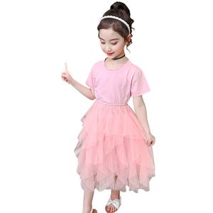 Girl Dresses Kids for Girls Tiered Party Dress Mesh Children Abbigliamento Summer 6 8 10 12 14