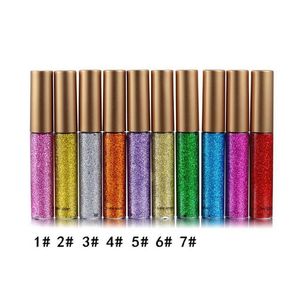 Eyeliner Handaiyan Glitter Liquid Eye Liner Colorf Paillettes lucide Burst Facile da indossare Trucco duraturo Eyeliner Drop Delivery Healt Dhd7M