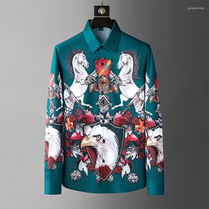 Herren -Freizeithemden drucken High -End -Prozess und Bohren von Long Sleeve Hersteller Herbst Designer Fashion Shirt Jugend Freizeit Luxus Top