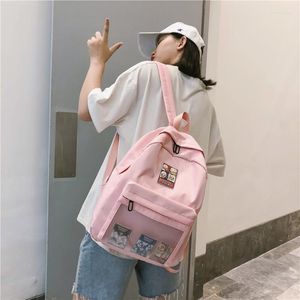 School Bags Nylong Backpack Simple Stickers For Girl Travel Trip Shopping Teenagers