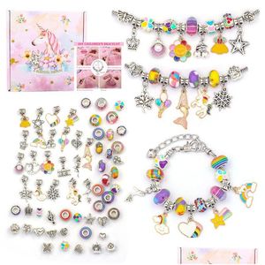 Charm Armbänder Armband Kit für Frauen DIY Schmuckherstellung Zubehör Metall Charms Set Kinder Trend Hand String handgemachte Roporous Bead Dhytf