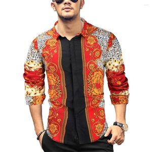 Sukienki dla mężczyzn w stylu europejskim królewskim mężczyzn Slim Fit Plus 4xl Paisley Street Teenager Boys Camisa Social Masculina Man