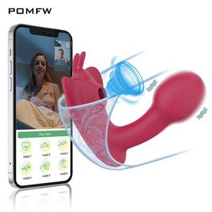 Giocattoli sessuali Massaggiatore Punto g Succhiare App Bluetooth Vibratore per vibratore Ventosa per clitoride Stimolatore per clitoride Giocattoli telecomandati femminili per donne Coppia