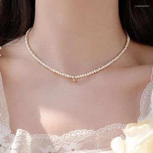 Pendant Necklaces VAGZEB Elegant Big White Imitation Pearl Beads Choker Clavicle Chain Necklace For Women Wedding Jewelry Collar