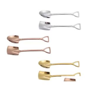 Spoons Coffee Spoon Cutery Set 304 Rostfritt st￥l Retro j￤rn Spade Glass Scoop Creative Teskoon Fashion Table Provle Deliv Dhln0