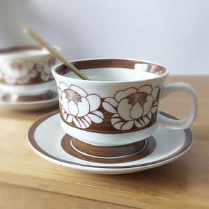 Dinnerware Sets Retro Mangoteen Coffee Cup Plate Plate de Cerâmica Defuso Defesa de Table Dissel