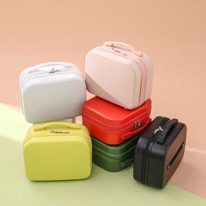 Mini Suitcases Cosmetic Bags Cases Suitcases Portable suit 14-inch cosmetic gift box portable mini-travel printing storage bag 230110