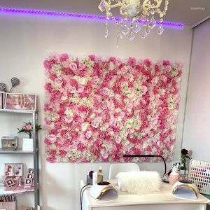 Party Decoration 60x40cm Wedding Decorative Rose Flower Wall Silk Panels Anniversire Decor Baby Shower Pography Props Anpassade