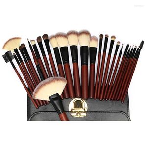 Makeup Brushes 26pc Set Pro High Quality Kit With Leather Bag Having Animal Hair Bristles For Women